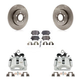 Rear Disc Brake Rotors And Ceramic Pads Kit With Calipers For Audi A4 Quattro