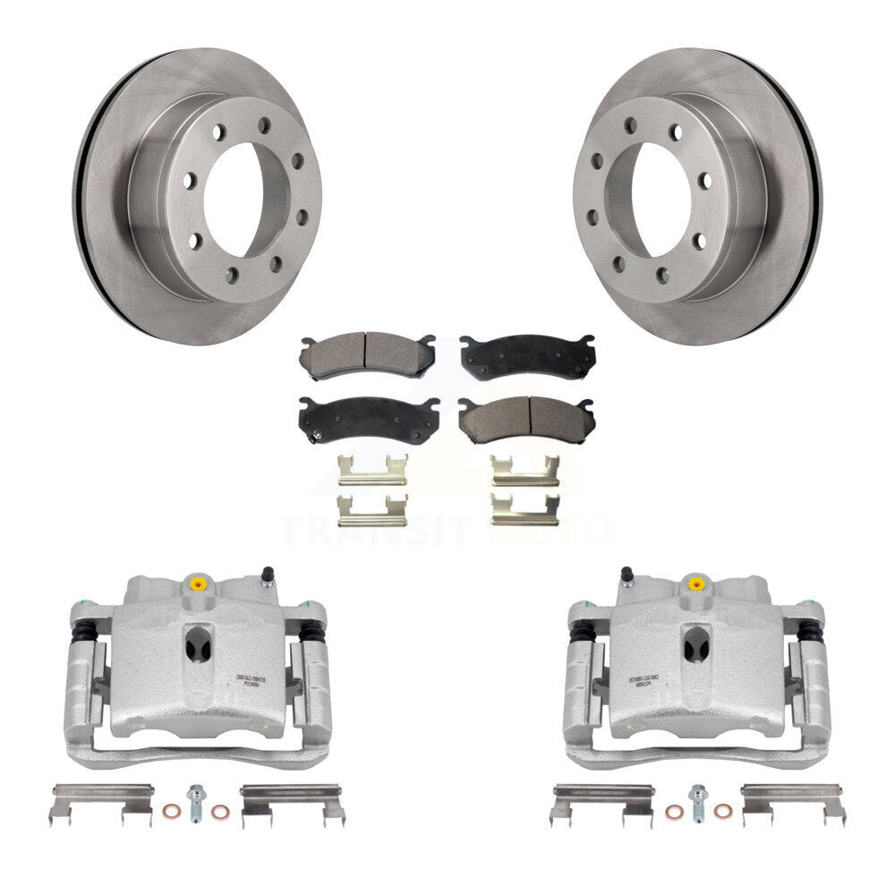 Rear Brake Rotors Ceramic Pad Kit With Calipers For Chevrolet Silverado 2500 HD GMC XL