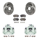 Rear Brake Caliper Rotor Ceramic Pad Kit For Chrysler Town & Country Dodge Grand