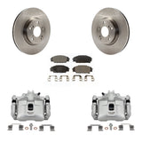 Front Disc Brake Caliper Rotors & Ceramic Pad Kit For 2006-2011 Honda Civic Si with 2.0L KC8-100427T