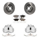 Front Disc Brake Rotor Ceramic Pad Kit With Calipers For Volkswagen Jetta Audi A3 Golf