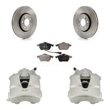 Front Disc Brake Rotors Ceramic Pad Kit With Calipers For Volkswagen Jetta Beetle Golf