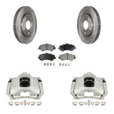 Front Disc Brake Rotors And Ceramic Pads Kit With Calipers For 2009-2011 Dodge Journey