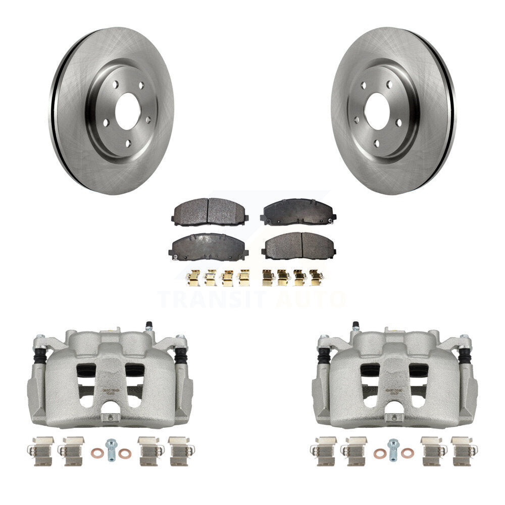 Front Disc Brake Rotors And Ceramic Pads Kit With Calipers For 2014-2020 Dodge Journey