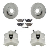 Front Brake Caliper Rotor Ceramic Pad Kit For 99 Volkswagen Jetta Old Body Style