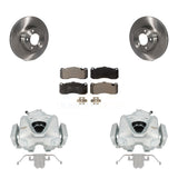 Front Disc Brake Caliper Rotors And Ceramic Pads Kit For 2012 BMW 328i 3.0L