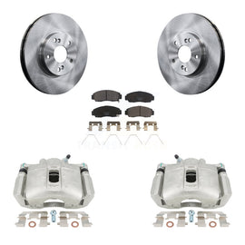 Front Disc Brake Rotors And Ceramic Pads Kit With Calipers For Honda Accord Acura TSX