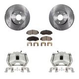 Front Disc Brake Rotors And Ceramic Pads Kit With Calipers For Honda Accord