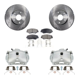 Front Disc Brake Rotors And Ceramic Pads Kit With Calipers For 2003-2011 Honda Element