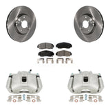 Front Brake Rotors & Ceramic Pad Kit With Calipers For Acura TL Automatic transmission