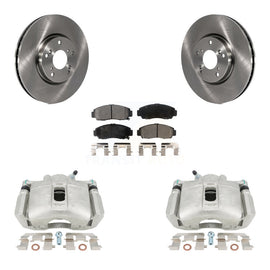 Front Brake Rotors & Ceramic Pad Kit With Calipers For Acura TL Automatic transmission