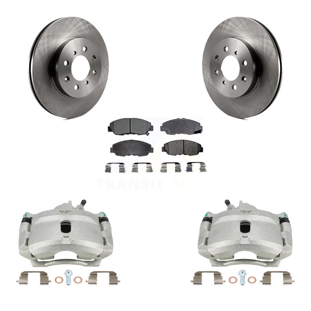 Front Disc Brake Rotors Ceramic Pad Kit With Calipers For Honda Civic Insight Acura EL