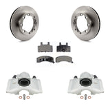 Front Brake Rotor Ceramic Pad Kit With Calipers For Chevrolet K1500 Suburban K2500 GMC