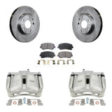 Front Disc Brake Rotors And Ceramic Pads Kit With Calipers For 2013-2015 Mazda CX-5