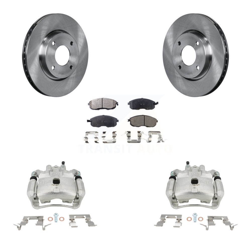 Front Disc Brake Rotors And Ceramic Pads Kit With Calipers For Nissan Sentra