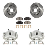 Front Disc Brake Rotors And Ceramic Pads Kit With Calipers For Hyundai Elantra