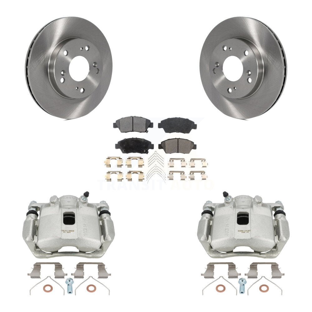 Front Disc Brake Rotors And Ceramic Pads Kit With Calipers For 2011-2015 Honda CR-Z