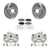 Front Brake Caliper Rotor Ceramic Pad Kit For 2004-2005 Honda Civic Si with 1.7L