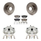 Front Disc Brake Rotor Ceramic Pad Kit With Calipers For 2006 Hyundai Accent Hatchback