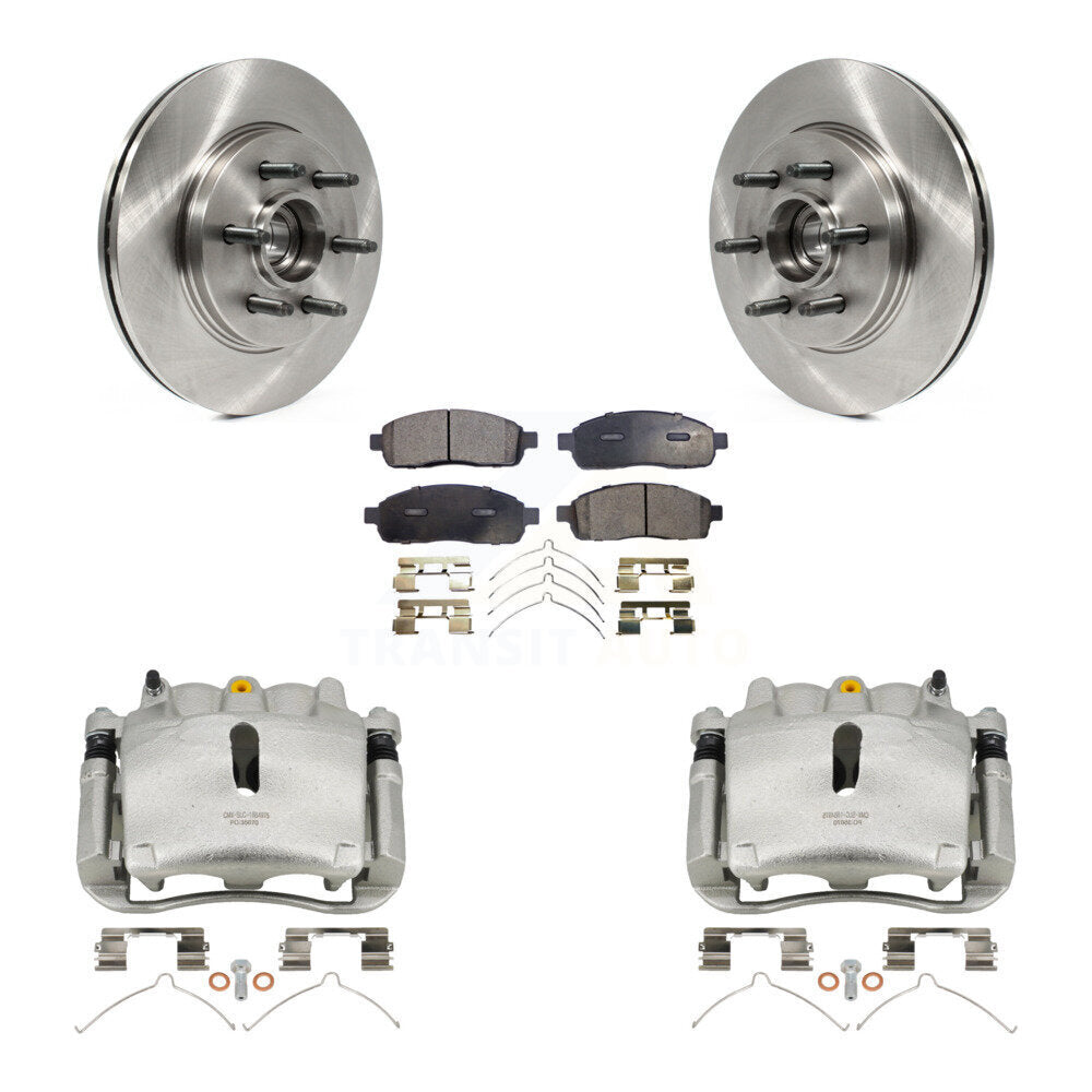 Front Brake Rotor And Ceramic Pad Kit With Calipers For Ford F-150 Lincoln Mark LT RWD