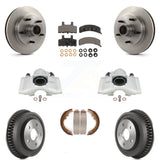 Front Rear Brake Caliper Rotor Drum Ceramic Pad Kit (8Pc) For Dodge Ram 1500 RWD