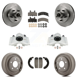 Front Rear Brake Caliper Rotors Drums Ceramic Pads Kit (8Pc) For GMC Yukon C1500