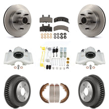 Load image into Gallery viewer, Front Rear Disc Brake Caliper Rotors Drum Ceramic Pads Shoe And Hardware Kit For
