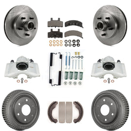 Front Rear Brake Caliper Rotors Drum Ceramic Pad Shoe Hardware Kit For GMC Yukon