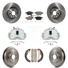 Load image into Gallery viewer, Front Rear Brake Caliper Rotors Drum Ceramic Pads Kit (8Pc) For Volkswagen Jetta
