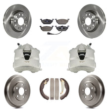 Load image into Gallery viewer, Front Rear Brake Caliper Rotors Drum Ceramic Pads Kit (8Pc) For Volkswagen Jetta
