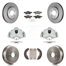 Charger l'image dans la galerie, Kit de plaquettes en céramique de tambour de Rotors d'étrier de frein avant et arrière (8 pièces) pour Dodge Chrysler et 