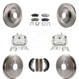 Front Rear Disc Brake Caliper Rotor Drum Ceramic Pad Kit (8Pc) For Nissan Sentra