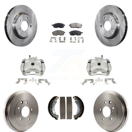 Front Rear Disc Brake Caliper Rotor Drum Ceramic Pad Kit (8Pc) For Nissan Sentra