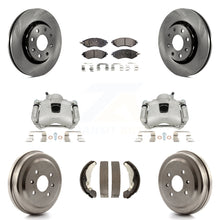 Load image into Gallery viewer, Front Rear Brake Caliper Rotors Drum Ceramic Pad Kit (8Pc) For Chevrolet Aveo G3