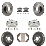 Front Rear Disc Brake Caliper Rotor Drum Ceramic Pad Kit (8Pc) For Honda Insight