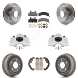 Front Rear Brake Caliper Rotors Drums Ceramic Pads Kit (8Pc) For Chevrolet Astro