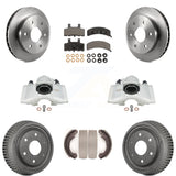 Front Rear Brake Caliper Rotors Drums Ceramic Pads Kit (8Pc) For Chevrolet K1500