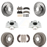 Front Rear Disc Brake Caliper Rotors Drums Ceramic Pads Kit (8Pc) For GMC Yukon