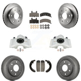 Front Rear Disc Brake Caliper Rotors Drums Ceramic Pads Kit (8Pc) For GMC Yukon