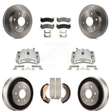 Front Rear Brake Caliper Rotor Drum Ceramic Pad Kit (8Pc) For Chevrolet 1500 GMC