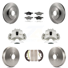 Load image into Gallery viewer, Front Rear Brake Caliper Rotors Drum Ceramic Pad Kit (8Pc) For Ford Escape Mazda