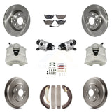 Front Rear Brake Caliper Rotor Drum Ceramic Pad Shoe Cylinder & Hardware Kit For