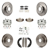 Front Rear Brake Caliper Rotor Drum Ceramic Pad Shoe Cylinder & Hardware Kit For