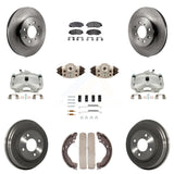 Front Rear Brake Caliper Rotor Drum Ceramic Pad Shoe Cylinder & Hardware Kit For