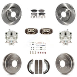 Front Rear Brake Caliper Rotor Drum Ceramic Pad Shoe Cylinder & Hardware Kit For