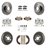 Front Rear Brake Caliper Rotor Drum Ceramic Pad Shoe Cylinder & Hardware Kit For
