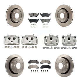 Front Rear Disc Brake Caliper Rotors And Ceramic Pads Kit (10Pc) For Ford F-150
