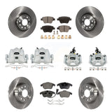 Front Rear Disc Brake Caliper Rotor Ceramic Pad Kit (10Pc) For Volkswagen Passat