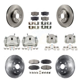 Front Rear Disc Brake Caliper Rotors And Ceramic Pads Kit (10Pc) For Toyota RAV4