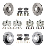 Front Rear Brake Caliper Rotor & Ceramic Pad Kit (10Pc) For Kia Sportage Hyundai